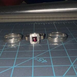 Silpada Garnet 3 stacking ring set